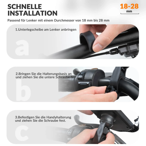 ROCKBROS | Handyhalterung Fahrrad Handyhalter Motorrad 360° Drehbar für 4,7-7,0 Zoll